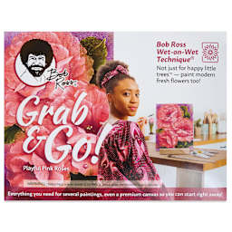 Bob Ross Grab and Go Floral Paint Kit - Playful Pink Roses
