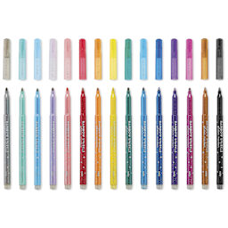 Ooly Rainbow Sparkle Glitter Marker Set - Assorted, Set of 15, caps off