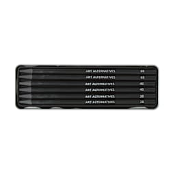 Art Alternatives Woodless Pencils - Set of 6 showing contents out of packaging