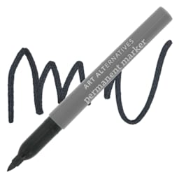 Art Alternatives Permanent Fine Marker - Black Marker and Swatch