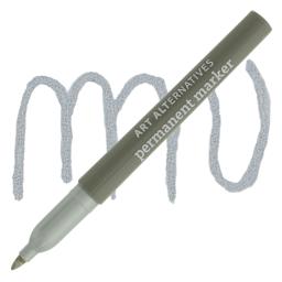 Art Alternatives Permanent Marker - Metallic Silver Marker and Swatch