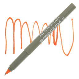 Art Alternatives Permanent Extra Fine Marker - Orange Marker and Swatch
