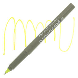 Art Alternatives Permanent Extra Fine Marker - Chartreuse Marker and Swatch