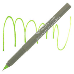 Art Alternatives Permanent Extra Fine Marker - Lime Marker and Swatch