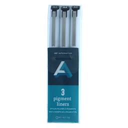 Art Alternatives Pigment Liner - Set of 3, Black, .1, .3, .5 front of packaging