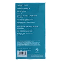 Art Alternatives Pigment Liner - Set of 6, Black, .05, .1, .3, .5, .7, 1 back of packaging