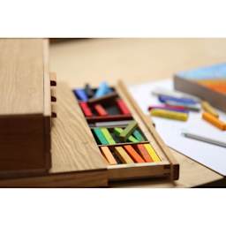 Art Alternatives Wooden Storage Boxes - 3 Drawers holding pastels