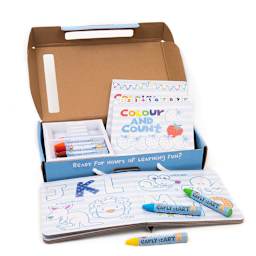 Micador Early Start Colourtivities Board Books, Set of 3, open packaging