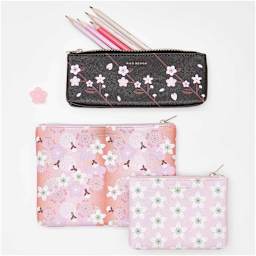 Pencil Cases Sakura Flowers - Black