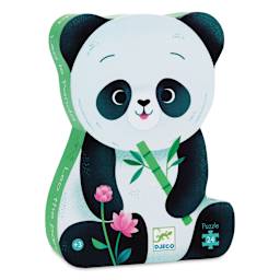 Djeco Silhouette Puzzle - Front view of Leo the Panda package