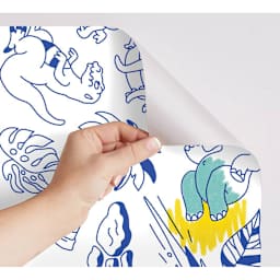 Omy Stick-It Adhesive Dinos Coloring Roll (colored with green and yellow) 