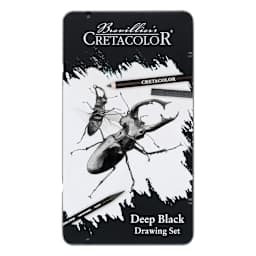 Deep Black Drawing 10-Piece Set 10-Piece Tin Box Set