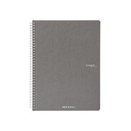Fabriano Ecoqua Original Spiral-Bound Notebook, 8.3 in x 11.7 in, A4, Lined, 70 Sheets, Grey