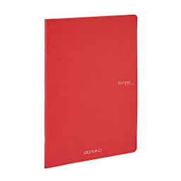 Fabriano Ecoqua Original Staple-Bound Notebook, 5.8 in x 8.3 in, A5, Dotted, 40 Sheets, Red