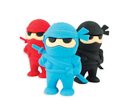 OOLY Ninja Erasers, Pkg of 3