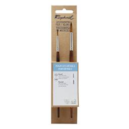 Raphael Essentials Acrylic & Watercolor Brush Set, Watercolor, 2-Brush Set, For Details, Precision Round 2 & 6