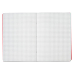 Fabriano EcoQua Staplebound Notebook - Red, 11.7" x 8.3", Graph (open to show paper)