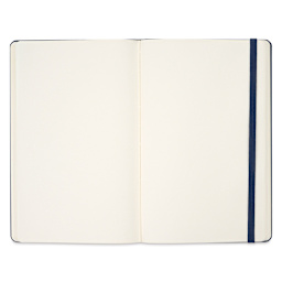 Moleskine Classic Hardcover Notebook - Sapphire Blue, Blank, 8-1/4" x 5" (open to show paper)