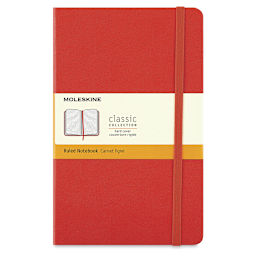 Moleskine Classic Hardcover Notebook - Scarlet Red, Ruled, 8-1/4" x 5"