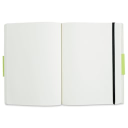 Moleskine Classic Soft Cover Notebook - Black, Blank, 9-3/4" x 7-1/2" (notebook open)