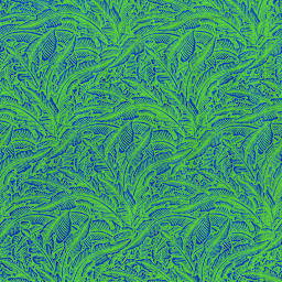 LAMALI Decorative Lokta Paper, 20 in x 30 in, Greenery Small, Blue, Electric Green Silkscreen