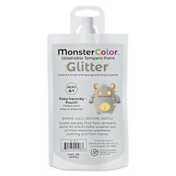 Abroli MonsterColor Washable Tempera Paint - Silver Glitter, 5 oz Pouch