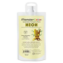 Abroli MonsterColor Washable Tempera Paint - Neon Yellow, 5 oz Pouch