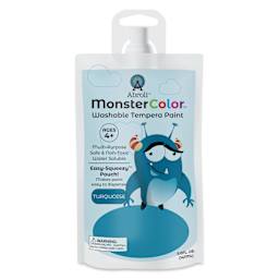 Abroli MonsterColor Washable Tempera Paint - Turquoise, 5 oz Pouch, front