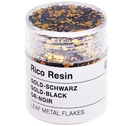 Resin Leaf Metal Flakes Gold-Black