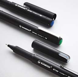 dr!ver Premium Fineliner Set 4-Color Fine Tip Wallet Set (Black, Blue, Red, Green)