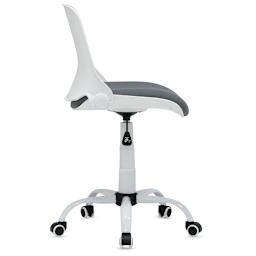 Studio Designs Folding Back Modern Swivel Office Task Chair - Side view of White and Gray Chair.