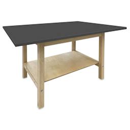 Hann Student Project Table - Black Laminate Top, 60"W x 42"D x 36"H