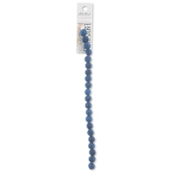 John Bead Earth's Jewels Lava Stone Bead Strand - Starry Night, 8 mm, 8" Strand