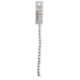 John Bead Earth's Jewels Lava Stone Bead Strand - Silver, 8 mm, 8" Strand