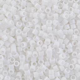 John Bead Miyuki Delica Glass Beads - Chalk White, Glossy (Close-up of beads)