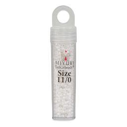 John Bead Miyuki Delica Glass Beads - White, Matte, 11/0, 5.2 g