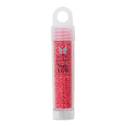 John Bead Miyuki Delica Glass Beads - Red, Glossy, 11/0, 5.2 g
