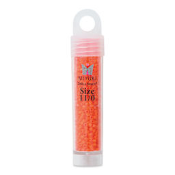 John Bead Miyuki Delica Glass Beads - Orange, Glossy, 11/0, 5.2 g