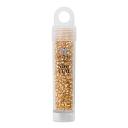 John Bead Miyuki Delica Glass Beads - Gold, Silver Lined, 11/0, 5.2 g