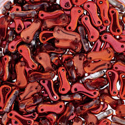 John Bead Czech Link Bead - Crystal and Sunset, Glossy, Halfcoat, Pkg of 40