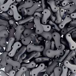 John Bead Czech Link Bead - Crystal and Silver Labrador, Matte, Halfcoat, Pkg of 40