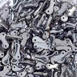 John Bead Czech Link Bead - Crystal and Silver Labrador, Glossy, Halfcoat, Pkg of 40