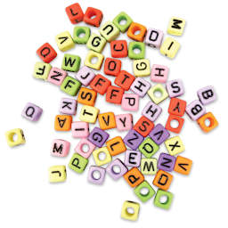 Craft Medley Alphabet Beads - Assorted Colors, Package of 68