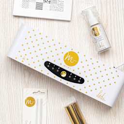 Heidi Swapp Mini Minc Foil Applicator and Starter Kit - 6", machine and contents laid out