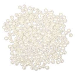 Craft Medley Pearl Acrylic Beads - Ivory, 5 mm, Package of 265