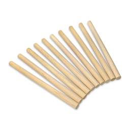 Krafty Kids Dowel Rods - 3/8" W x 6" L, Pkg of 10, fanned out