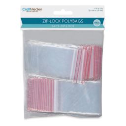 Craft Medley Zipper Lock Bags - 2" W x 3" L, Package of 100 (In packaging)