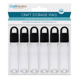 Craft Medley Plastic Storage Vials - 3", Package of 6 (In packaging)