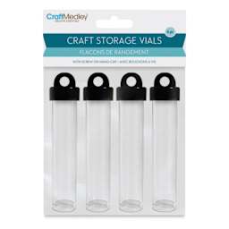 Craft Medley Plastic Storage Vials - 4", Package of 4 (In packaging)