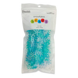 Essentials by Leisure Arts Snowflake Beads - Ice, Transparent, 18 mm, Package of 200 (Front of packaging)